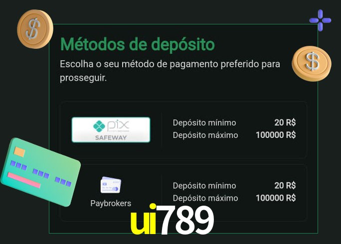 O cassino ui789 oferece uma grande variedade de métodos de pagamento